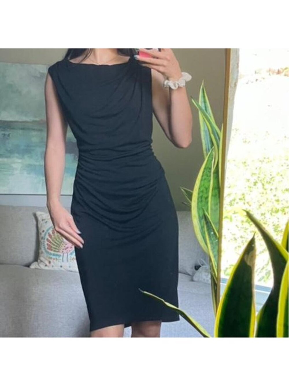 Robert Rodriguez black ruched dress size M